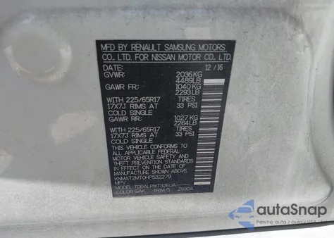 2017 Nissan Rogue S z USA, uszkodzony, nr VIN KNMAT2MT0HP532279